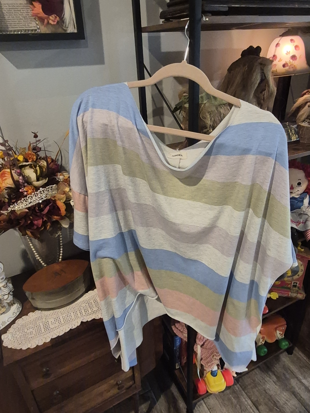 ADORA Pastel Multi-Stripe Lightweight Tunic